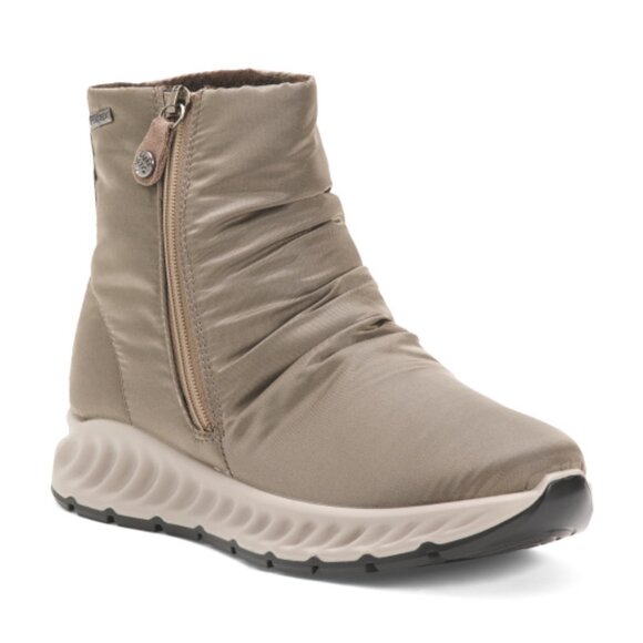 NEW IMAC Made In Italy Textile Lateral Zip Booties IN stone for women 1225 5m3 - Picture 4 of 9